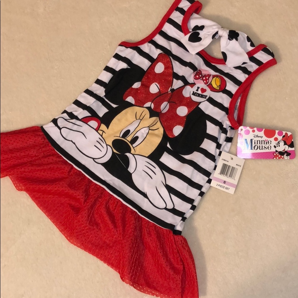 NWT girls size 5 Minnie Mouse shirt/capri set - Picture 2 of 6